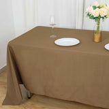 72inch x 120inch Taupe Polyester Rectangle Tablecloth, Reusable Linen Tablecloth