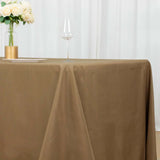 72inch x 120inch Taupe Polyester Rectangle Tablecloth, Reusable Linen Tablecloth