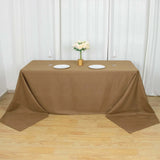 90inch x 156inch Taupe Polyester Rectangular Tablecloth