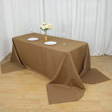 90inch x 156inch Taupe Polyester Rectangular Tablecloth