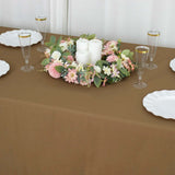 90inch x 156inch Taupe Polyester Rectangular Tablecloth