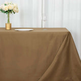 90inch x 156inch Taupe Polyester Rectangular Tablecloth