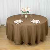 108inch Taupe Polyester Round Tablecloth