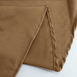 132Inch Taupe Seamless Polyester Round Tablecloth