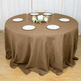 132Inch Taupe Seamless Polyester Round Tablecloth