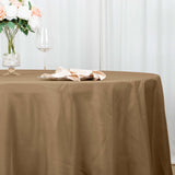 132Inch Taupe Seamless Polyester Round Tablecloth