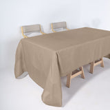 60inch x 126inch Taupe Rectangular Tablecloth, Linen Table Cloth With Slubby Textured, Wrinkle Resis