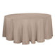 120" Taupe Linen Round Tablecloth | Slubby Textured Wrinkle Resistant Tablecloth