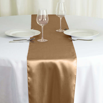 12"x108" Taupe Seamless Satin Table Runner