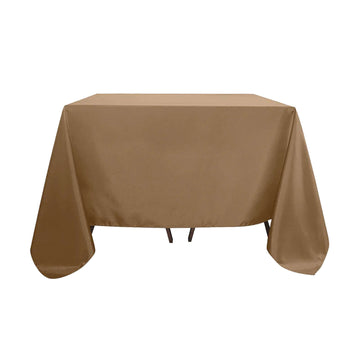 Taupe Polyester Square Tablecloth 90"x90"