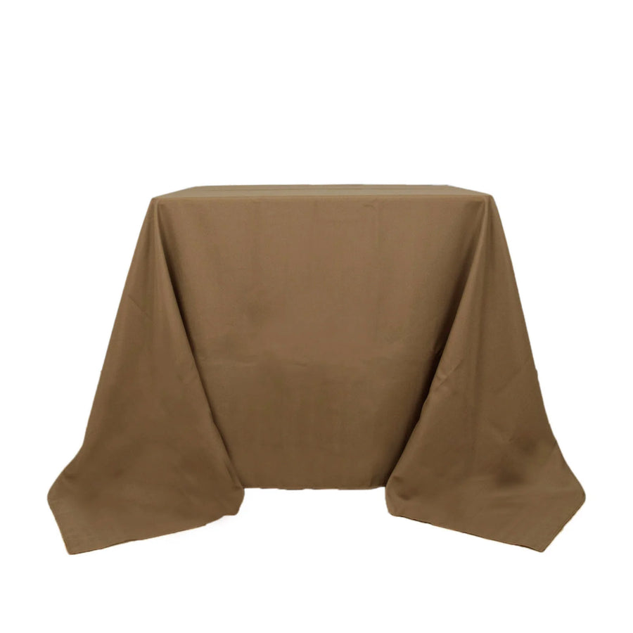 90inch Taupe Seamless Square Polyester Tablecloth