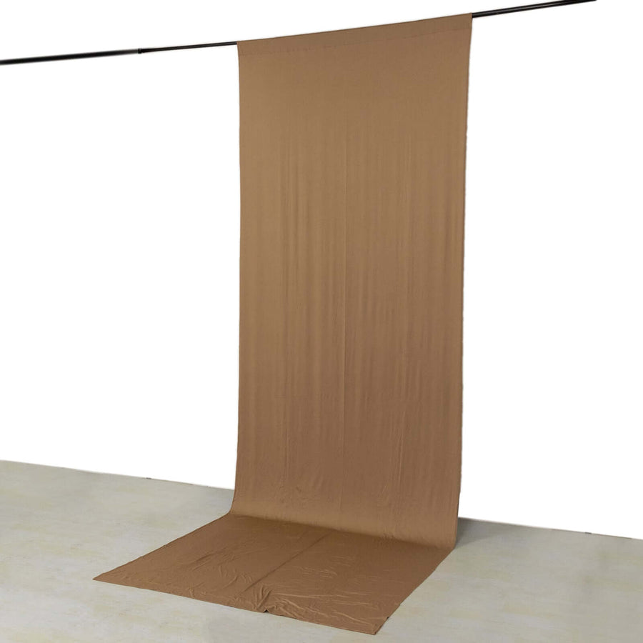 Taupe 4-Way Stretch Spandex Photography Backdrop Curtain with Rod Pockets, Drapery Panel