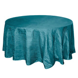 120inch Teal Accordion Crinkle Taffeta Round Tablecloth