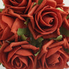 24 Roses | 2inch Terracotta Artificial Foam Flowers With Stem Wire and Leaves#whtbkgd