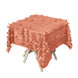54inch Terracotta (Rust) 3D Leaf Petal Taffeta Fabric Seamless Square Tablecloth