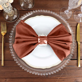 Terracotta (Rust) Polyester Linen Dinner Cloth Napkins for Every Occasion