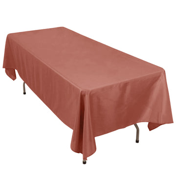 60"x102" Terracotta Seamless Premium Polyester Rectangular Tablecloth - 220GSM