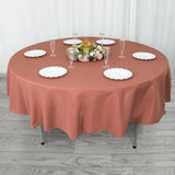 Terracotta (Rust) Seamless Premium Polyester Round Tablecloth 220GSM - 90inch