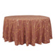 Terracotta (Rust) Seamless Round Polyester Tablecloth With Gold Foil Geometric Pattern - 120inch