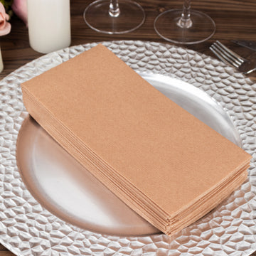 20 Pack Terracotta (Rust) Soft Linen-Feel Airlaid Paper Dinner Napkins, Highly Absorbent Disposable Party Napkins
