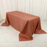 Terracotta (Rust) Accordion Crinkle Taffeta Seamless Rectangle Tablecloth - 90x132inch