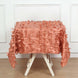 54inch Terracotta (Rust) 3D Leaf Petal Taffeta Fabric Seamless Square Tablecloth