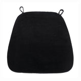 2inch Thick Black Velvet Chiavari Chair Pad, Memory Foam Seat Cushion With Ties and Cover#whtbkgd