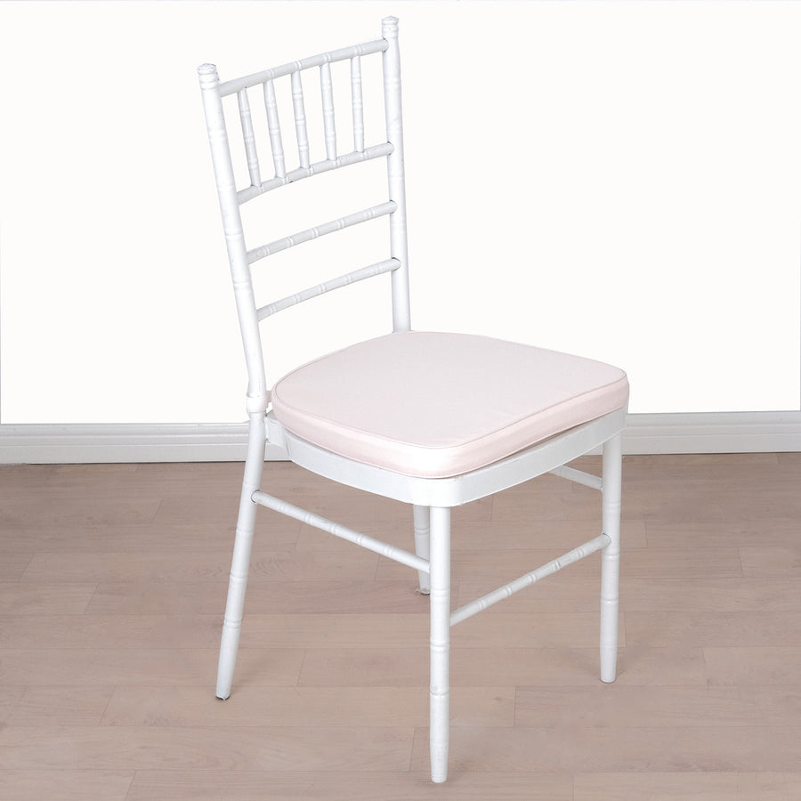 2inch Thick Blush / Rose Gold Chiavari Chair Pad, Memory Foam Seat Cushion Ties Removable Cover