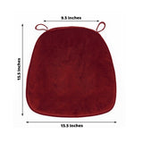 2inch Thick Burgundy Velvet Chiavari Chair Pad, Memory Foam Seat Cushion With Ties Removable Cover