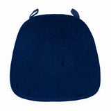 Navy Blue Velvet Chiavari Chair Pad, Memory Foam Seat Cushion With Ties Removable Cover#whtbkgd