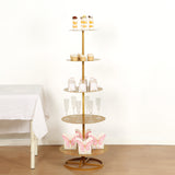 5 Tier Round Gold Metal Cupcake Holder Dessert Display Stand, Tall Champagne Tower Floor Stand