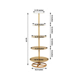 5 Tier Round Gold Metal Cupcake Holder Dessert Display Stand, Tall Champagne Tower Floor