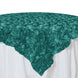 85inch x 85inch Turquoise 3D Rosette Satin Square Overlay