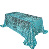 90x132 Turquoise Big Payette Sequin Rectangle Tablecloth