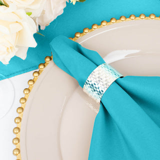 Turquoise Seamless Cloth Dinner Napkins: The Perfect Addition to Your Table Setting