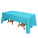 72x120Inch Turquoise Polyester Rectangle Tablecloth, Reusable Linen Tablecloth