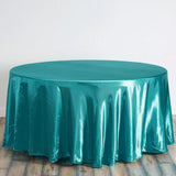 108" Turquoise Seamless Satin Round Tablecloth