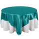 90inch | Turquoise Satin Overlay | Seamless Square Table Overlays