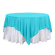 90Inch Turquoise Seamless Square Polyester Table Overlay