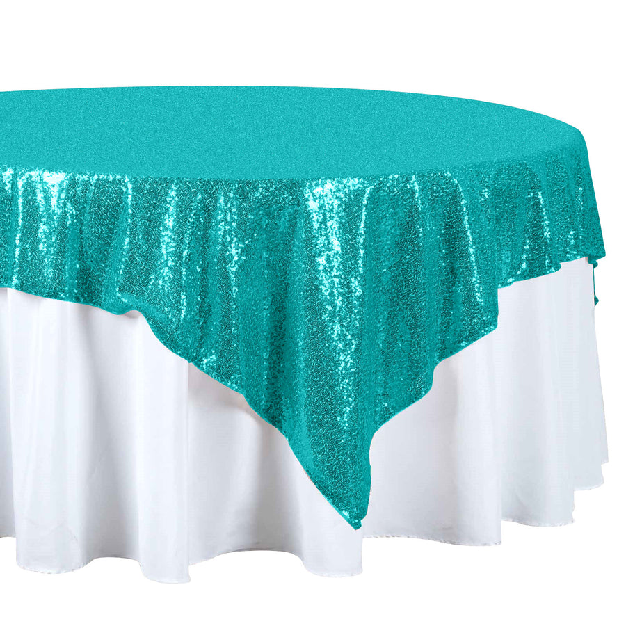 72x72inches Turquoise Sequin Square Overlay