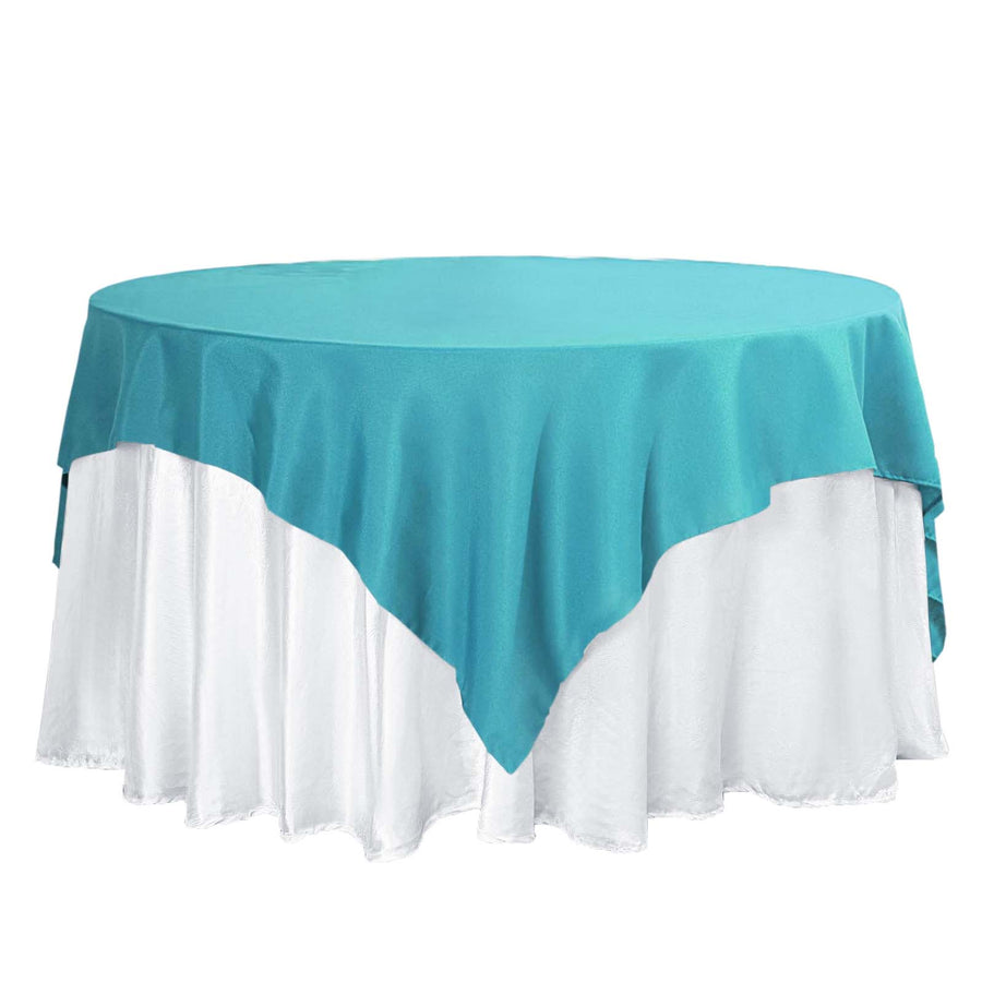 70inch Turquoise Square Polyester Table Overlay