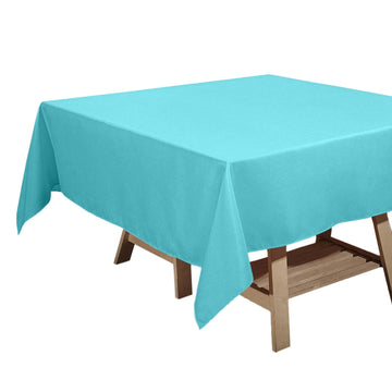 70"x70" Turquoise Square Seamless Polyester Tablecloth