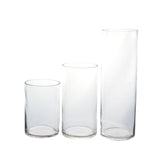 Premium Glass Cylinder Vase Set of 3 – Clear Vases for Flowers, Candles & Table Centerpieces#whtbkgd_99