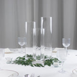 Premium Glass Cylinder Vase Set of 3 – Clear Vases for Flowers, Candles & Table Centerpieces
