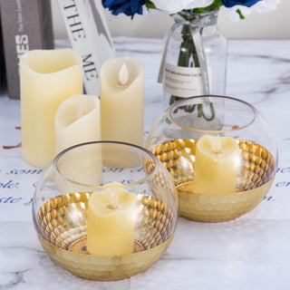 Elegant Gold Honeycomb Glass Bubble Vase