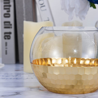 Stunning Gold Honeycomb Glass Vases