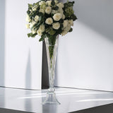 Reversible Trumpet Vase, Tall Glass Vases, Clear Vase, Glass Flower Vase