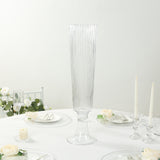 2 Pack 26inch Clear Ribbed Glass Trumpet Vases, Decorative Flower Vases for Weddings