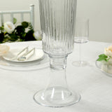 2 Pack 26inch Clear Ribbed Glass Trumpet Vases, Decorative Flower Vases for Weddings