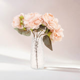 6 Pack Clear Glass Urn Vases with Diamond Crystal Cut Pattern